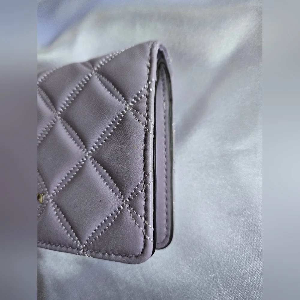 Kate Spade Lavendar Quilted Leather Wallet In EUC - Picture 4 of 12